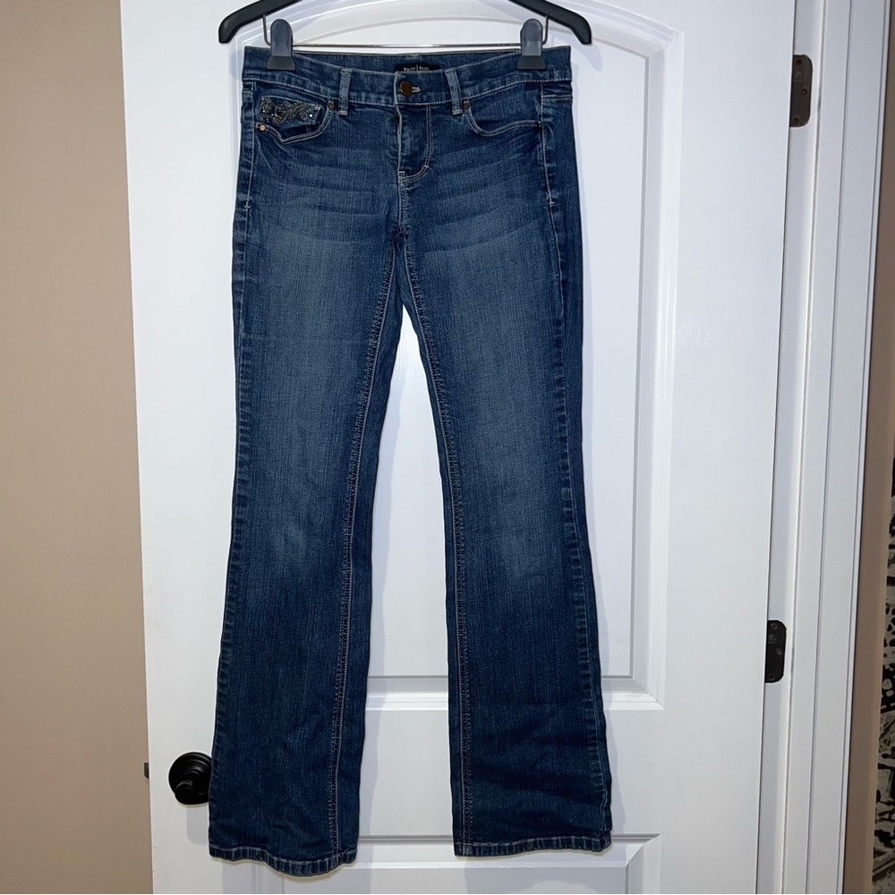 White House Black Market "Noir" Women's Medium Wash Denim Blue Jeans Size 4 Reg